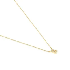 Colar curto em ouro e 0,05 ct de diamantes letra B Alphabet