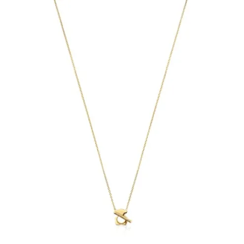 Colar curto em ouro e urso I-Bear