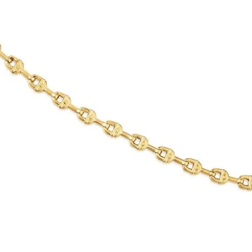 Colar curto logo banhado a ouro de 18 K sobre prata TOUS MANIFESTO