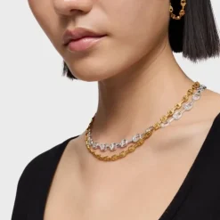 Colar curto logo banhado a ouro de 18 K sobre prata TOUS MANIFESTO