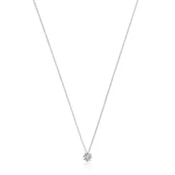 Colar curto rosácea em ouro branco e diamantes 0,10 ct Les Classiques