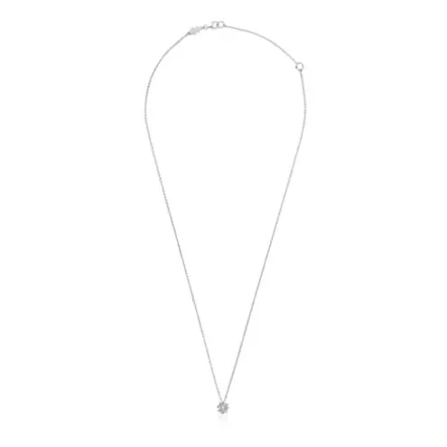 Colar curto rosácea em ouro branco e diamantes 0,10 ct Les Classiques
