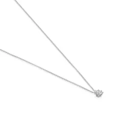 Colar curto rosácea em ouro branco e diamantes 0,10 ct Les Classiques
