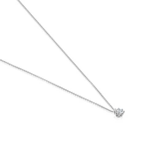 Colar curto rosácea em ouro branco e diamantes 0,10 ct Les Classiques