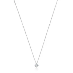 Colar curto rosácea em ouro branco e diamantes 0,15 ct Les Classiques