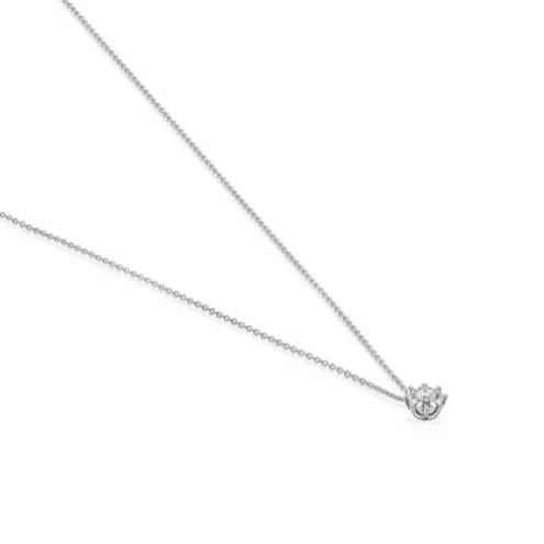 Colar curto rosácea em ouro branco e diamantes 0,15 ct Les Classiques