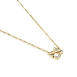 Colar curto urso em ouro e diamantes I-Bear
