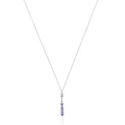Colar curto urso em ouro branco com diamantes e ametista TOUS Grain