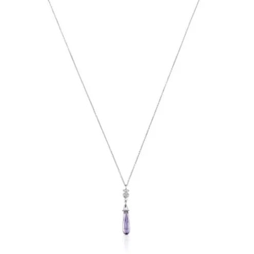 Colar curto urso em ouro branco com diamantes e ametista TOUS Grain