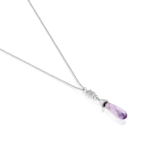Colar curto urso em ouro branco com diamantes e ametista TOUS Grain