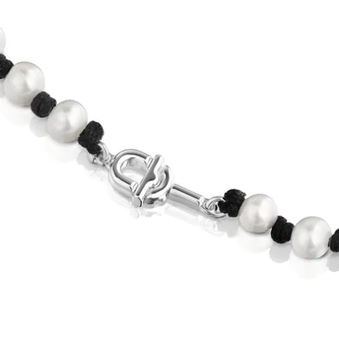 Colar em nylon preto com pérolas cultivadas de 50 cm TOUS MANIFESTO