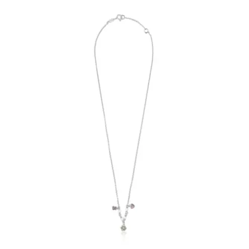 Colar em prata com pedras preciosas e pérolas TOUS New Motif