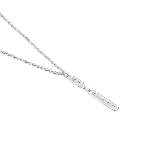 Colar em prata com placa retangular TOUS Bear Row