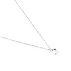 Colar em prata e rodolita flor Bold Motif