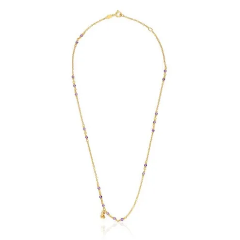 Colar em prata vermeil e ametista Bold Bear