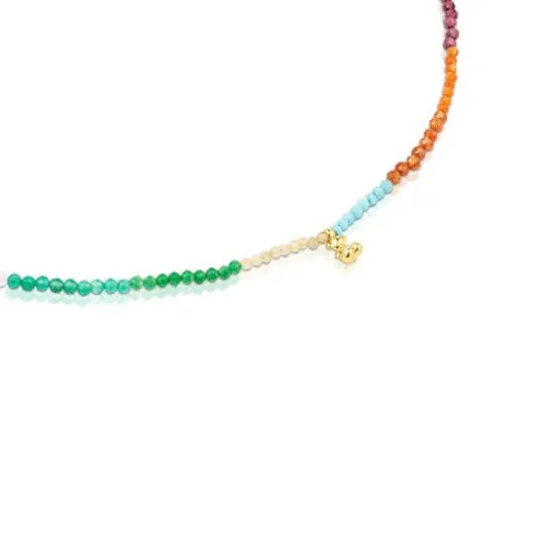 Colar em prata vermeil e pedras preciosas Bold Bear