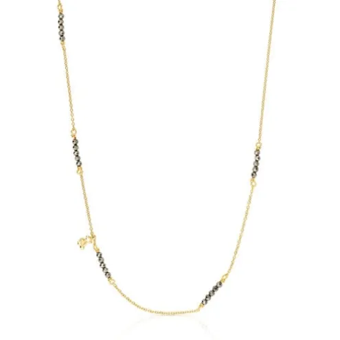 Colar em prata vermeil e pirite Bold Bear