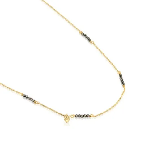 Colar em prata vermeil e pirite Bold Bear