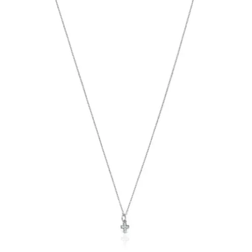 Colar Les Classiques cruz em Ouro branco com Diamantes