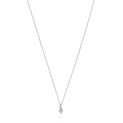 Colar Les Classiques cruz em Ouro branco com Diamantes