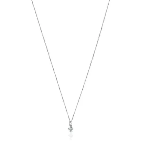 Colar Les Classiques cruz em Ouro branco com Diamantes