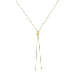Colar médio banhado a ouro 18 K sobre prata e motivo de urso Bold Bear