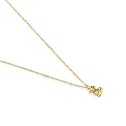 Colar médio urso com banho de ouro de 18 K sobre prata e cromodiópsido Lligat