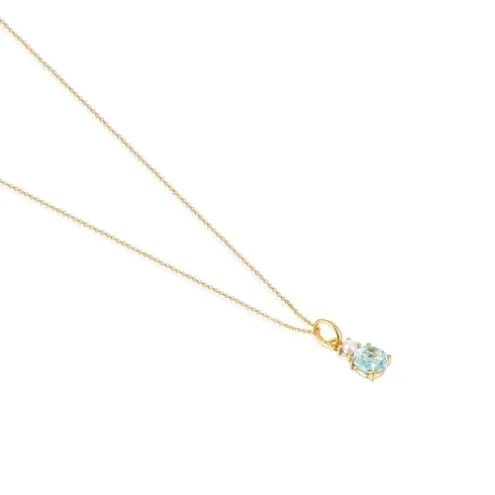 Colar Mini Ivette em Ouro com Topázio e Pérola