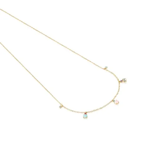 Colar Mini Ivette em Ouro com Pedras preciosas