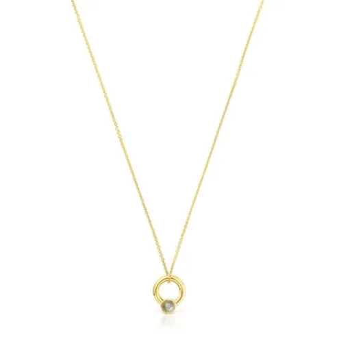 Colar motivo argola Plump em prata vermeil e labradorite