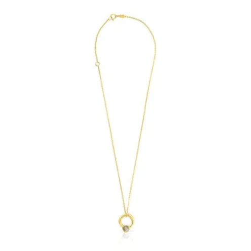 Colar motivo argola Plump em prata vermeil e labradorite