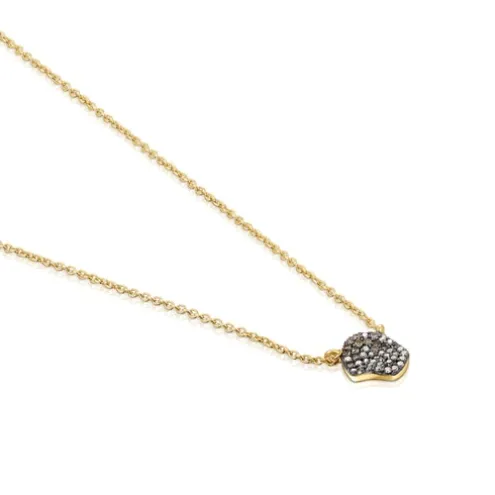 Colar Nenufar em Prata vermeil e diamantes
