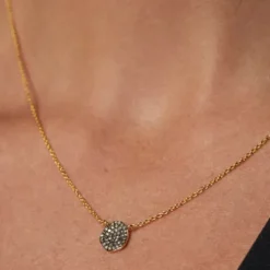 Colar Nenufar em Prata vermeil e diamantes