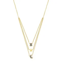 Colar Nocturne em Prata Vermeil, Diamantes e Pérola