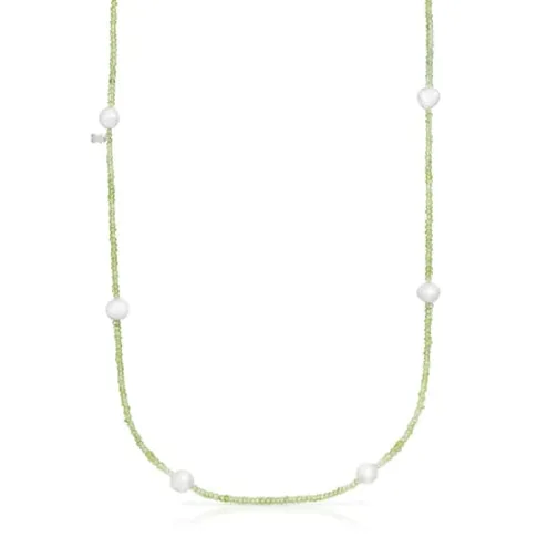 Colar Sea Vibes em peridotos e pérolas