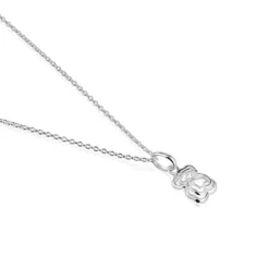 Colar triplo urso em prata Bickie