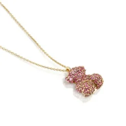 Colar urso Bold Bear em safiras e ouro