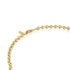 Collier en argent plaqué or 18 ct et motifs avec pierres précieuses court Sugar Party