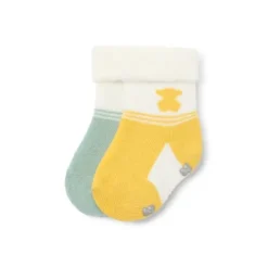 Conjunto de 2 pares de peúgas de bebé SSocks cor única