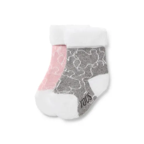 Conjunto de 2 pares de peúgas de bebé SSocks cor-de-rosa