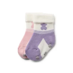 Conjunto de 2 pares de peúgas de bebé SSocks cor-de-rosa