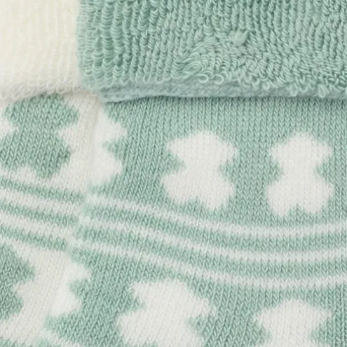 Conjunto de 2 pares de peúgas de bebé SSocks verde