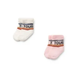 Conjunto de 2 pares de peúgas de bebé SSocks cor-de-rosa