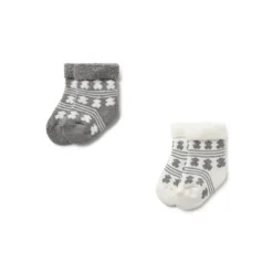 Conjunto de 2 pares de peúgas de bebé SSocks cinzento