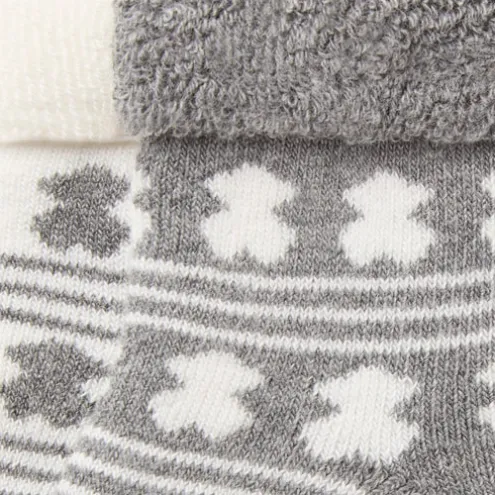 Conjunto de 2 pares de peúgas de bebé SSocks cinzento