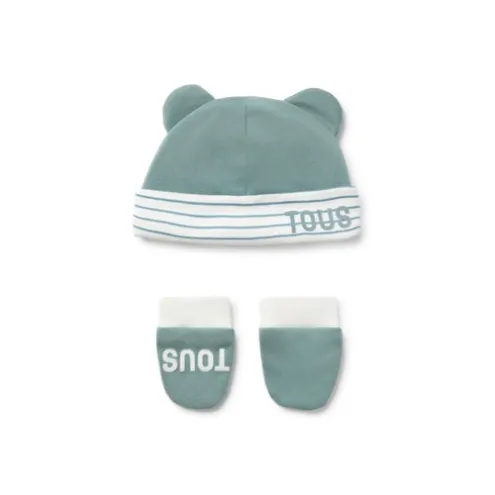 Conjunto de bebé de gorro e luvas Classic verde