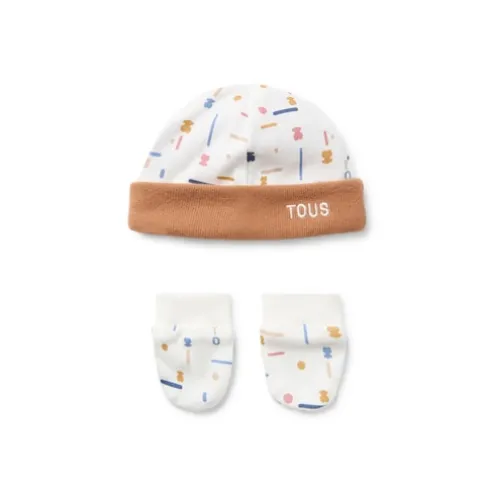 Conjunto de bebé de gorro e luvas Geome cor única