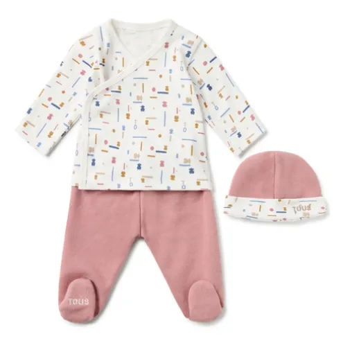 Conjunto de bebé recém-nascido Geome cor-de-rosa