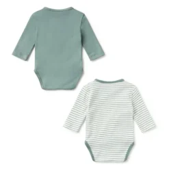 Conjunto de bodies de bebé cruzados Classic verde