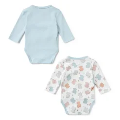 Conjunto de bodies de bebé cruzados Colors azul